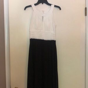 Formal White and black floor length dress